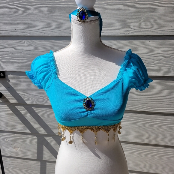 Leg Avenue Desert Beauty Sexy Princess Jasmine Costume Turquoise Size Xs - Picture 2 of 16